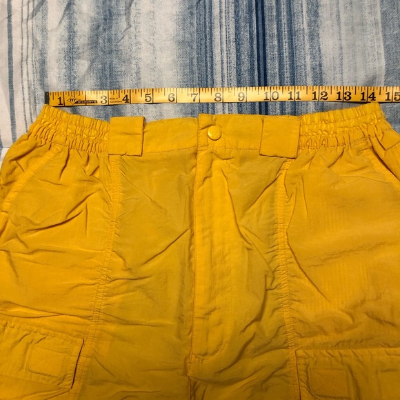 Mens Unisex Vintage Yellow Bimini Bay Penn Reels Fishing Short - Picture 2 of 6